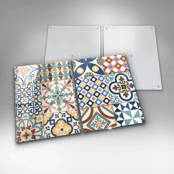 Glass chopping board Decorative tiles