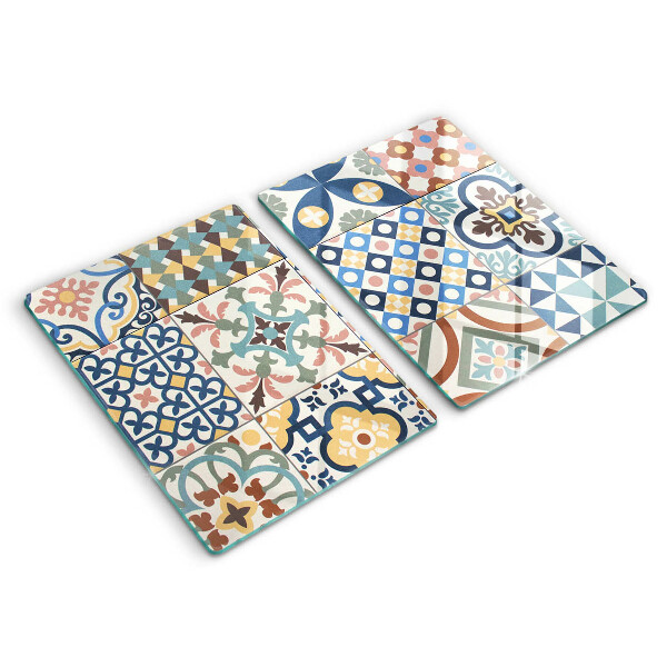 Glass chopping board Decorative tiles