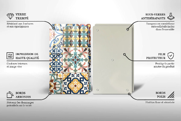 Glass chopping board Decorative tiles