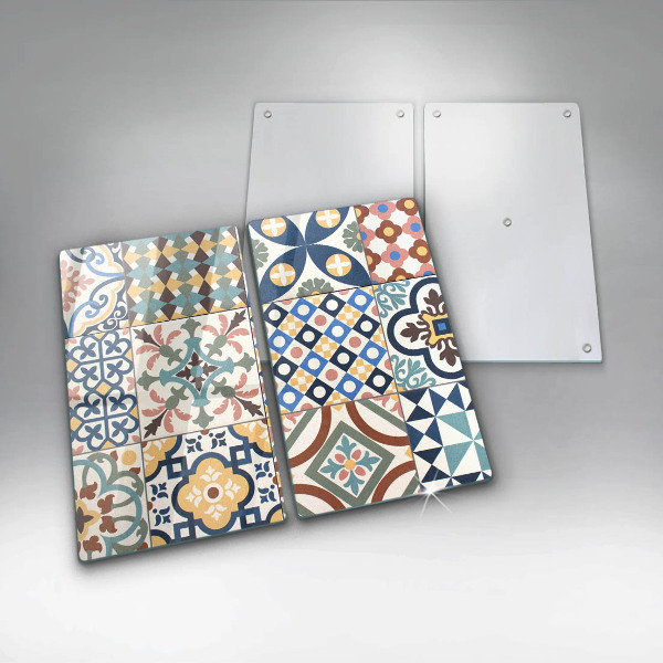 Glass chopping board Decorative tiles