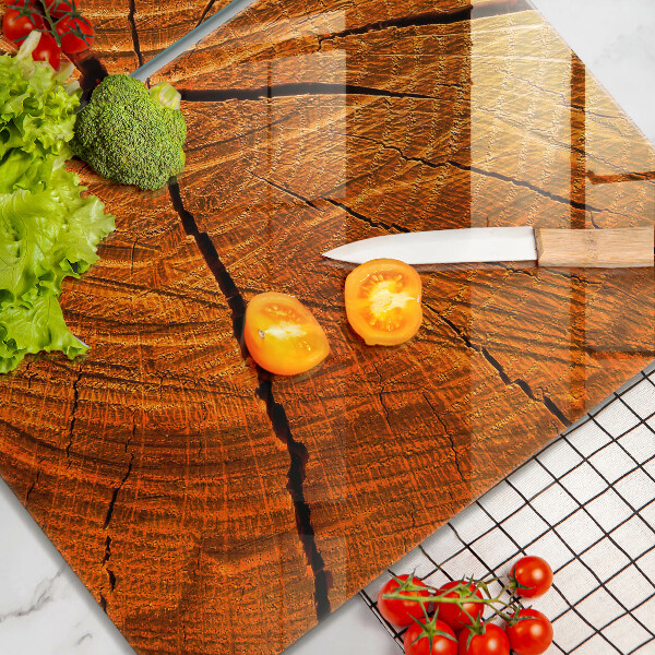 Glass chopping board Wood trunk structure