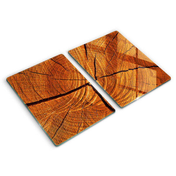 Glass chopping board Wood trunk structure