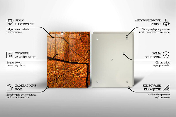 Glass chopping board Wood trunk structure