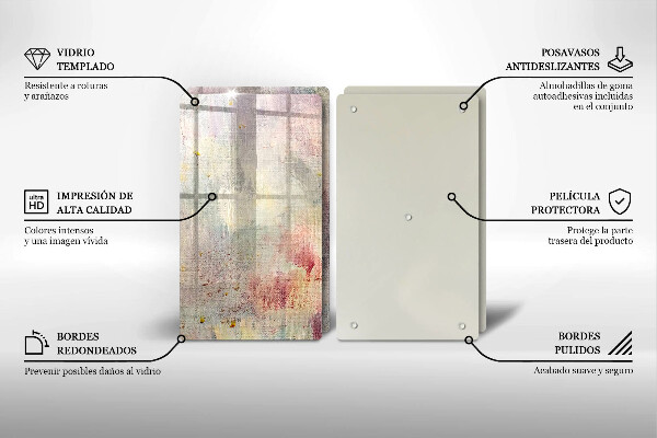 Glass chopping board Background of paint texture