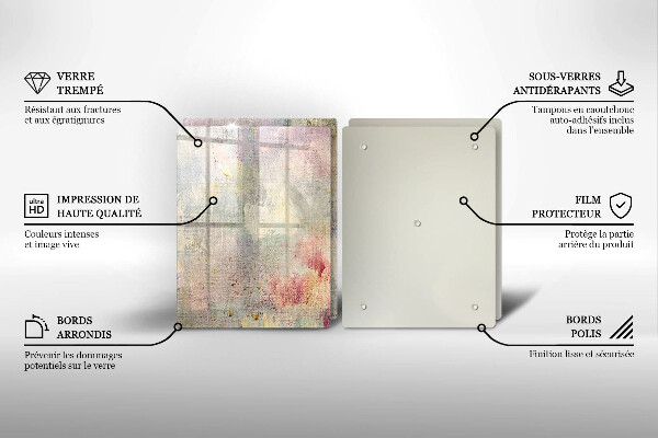 Glass chopping board Background of paint texture