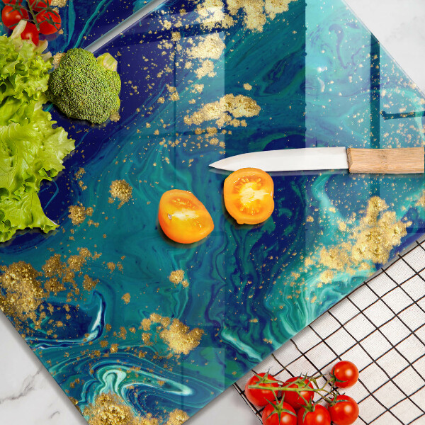 Glass chopping board Abstraction with gold