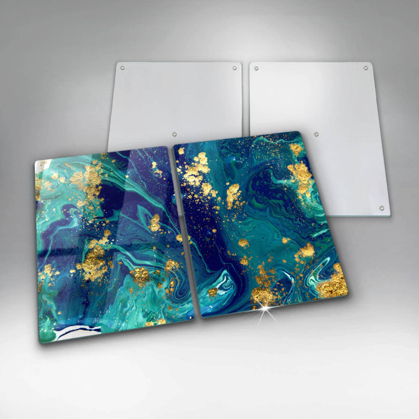 Glass chopping board Abstraction with gold