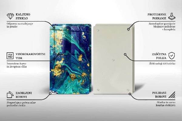 Glass chopping board Abstraction with gold