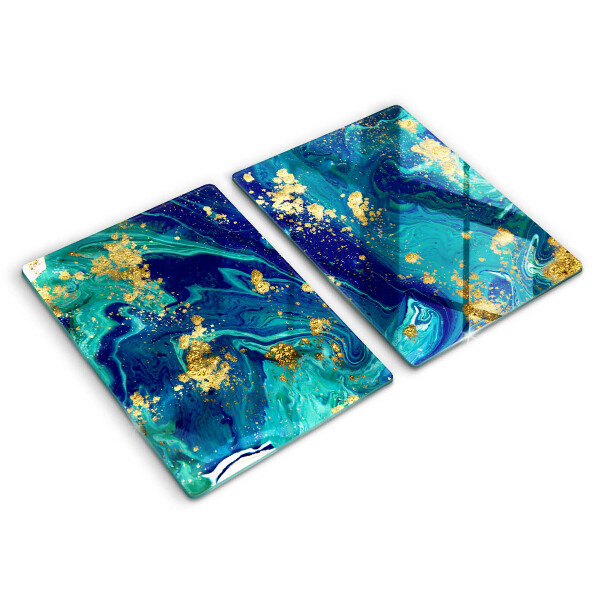 Glass chopping board Abstraction with gold