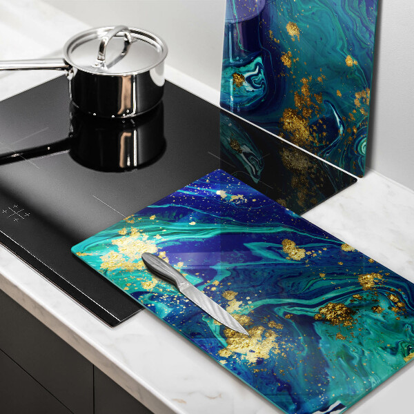 Glass chopping board Abstraction with gold