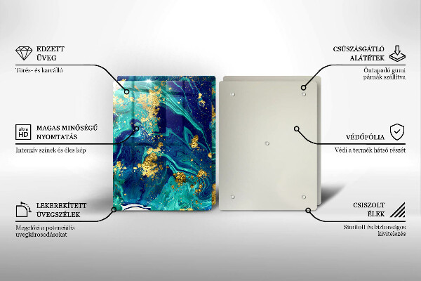 Glass chopping board Abstraction with gold