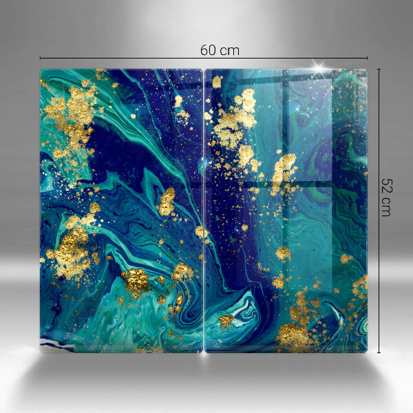 Glass chopping board Abstraction with gold