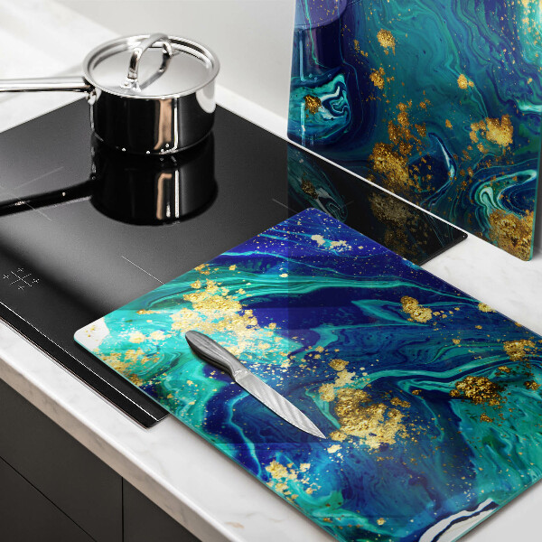 Glass chopping board Abstraction with gold