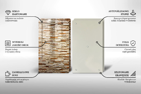 Glass chopping board Decorative texture stones