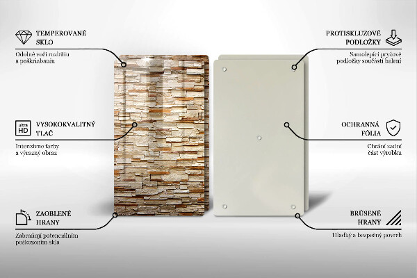 Glass chopping board Decorative texture stones