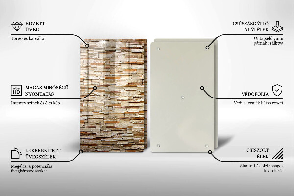 Glass chopping board Decorative texture stones