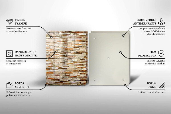 Glass chopping board Decorative texture stones