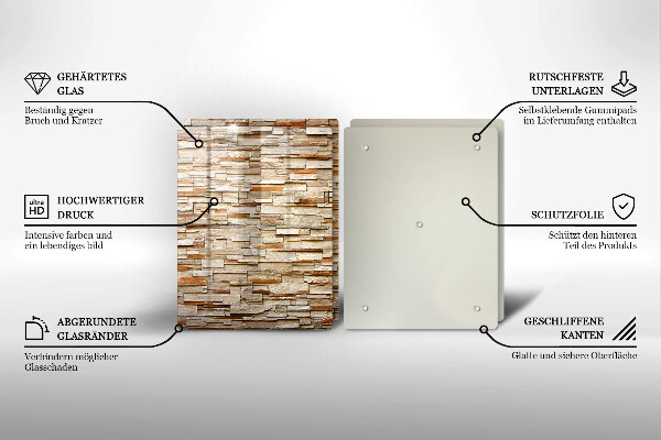 Glass chopping board Decorative texture stones