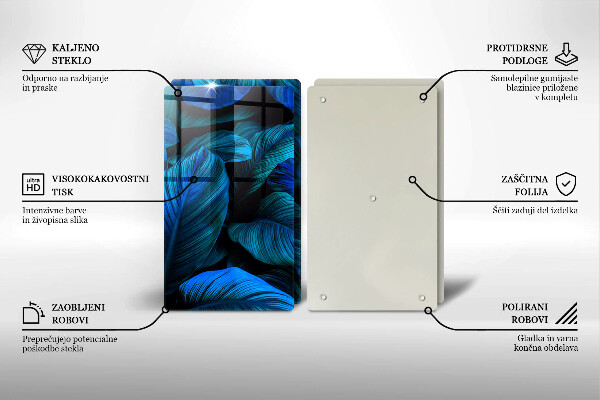 Glass chopping board Jungle vegetation leaves