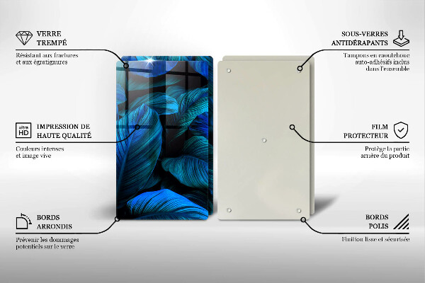 Glass chopping board Jungle vegetation leaves