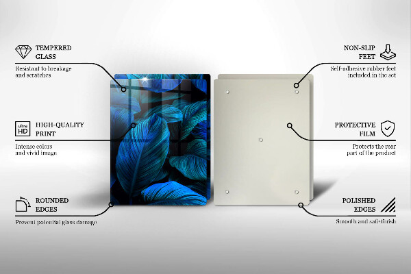 Glass chopping board Jungle vegetation leaves