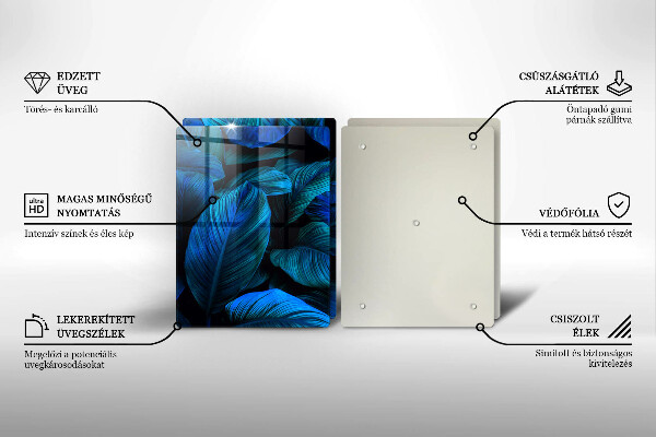 Glass chopping board Jungle vegetation leaves