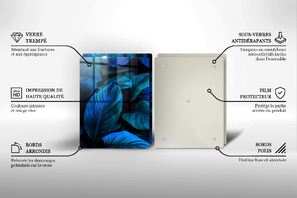 Glass chopping board Jungle vegetation leaves