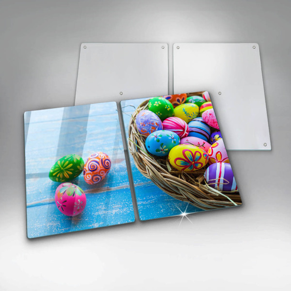 Glass chopping board Easter eggs