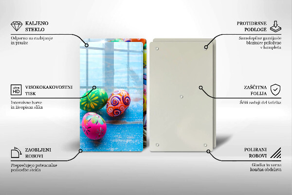 Glass chopping board Easter eggs