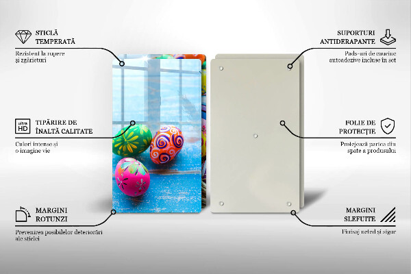 Glass chopping board Easter eggs