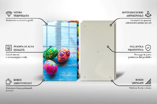 Glass chopping board Easter eggs