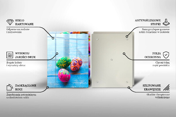Glass chopping board Easter eggs