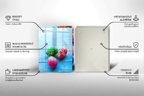 Glass chopping board Easter eggs