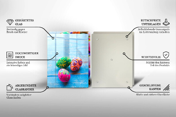 Glass chopping board Easter eggs