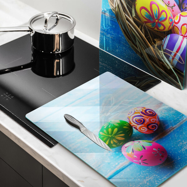 Glass chopping board Easter eggs