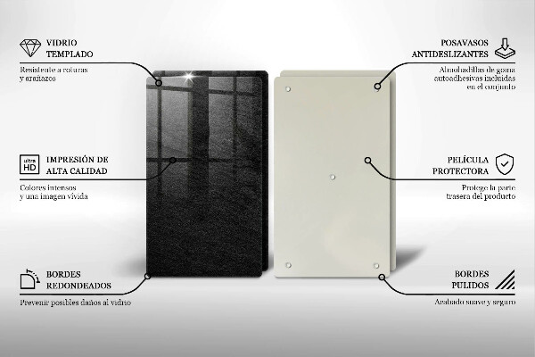 Glass chopping board Rock texture