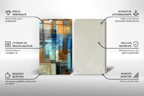 Glass chopping board Painted background