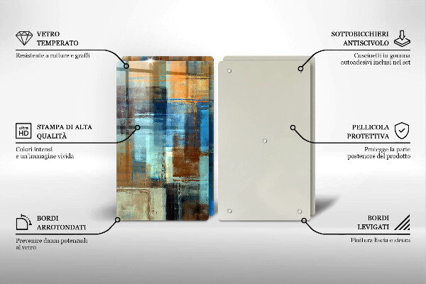 Glass chopping board Painted background