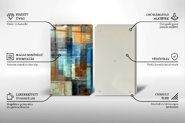 Glass chopping board Painted background