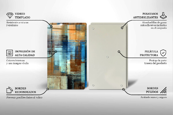 Glass chopping board Painted background