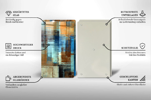 Glass chopping board Painted background