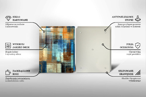 Glass chopping board Painted background