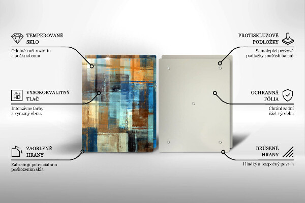 Glass chopping board Painted background