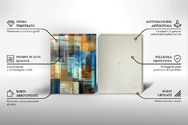 Glass chopping board Painted background