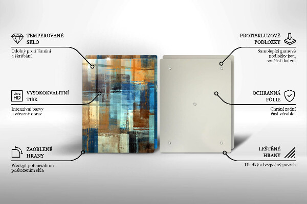 Glass chopping board Painted background