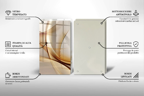 Glass chopping board Abstraction shapes
