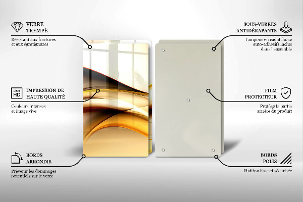 Glass chopping board Abstraction smoke lines