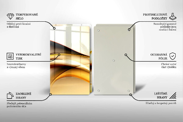 Glass chopping board Abstraction smoke lines