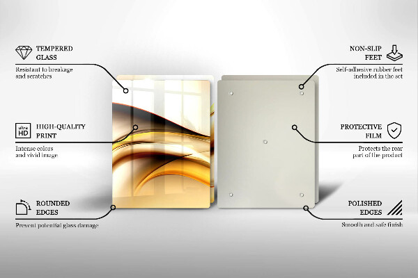 Glass chopping board Abstraction smoke lines