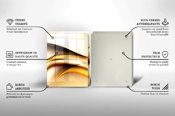 Glass chopping board Abstraction smoke lines
